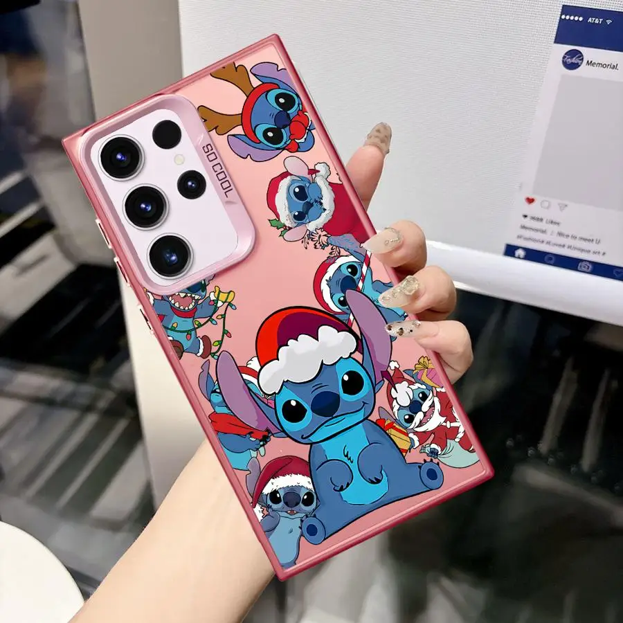 Cartoon Stitch Cute Christmas Soft Cover Case for Samsung Galaxy S21 S20 FE S24 S25Plus S25 Note 20 Ultra S22 S23