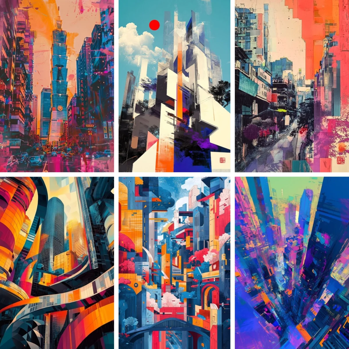 

DIY Diamond Painting Full Drill Modern Abstract City Mosaic Embroidery Cross Stitch Kit Wall Decor for Living Room or Office