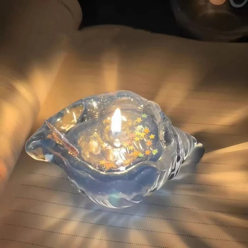 

Ароматическая свеча ручной работы в прозрачной раковине, подарок на День святого Валентина, аффективный сувенир, романтический декор для дома