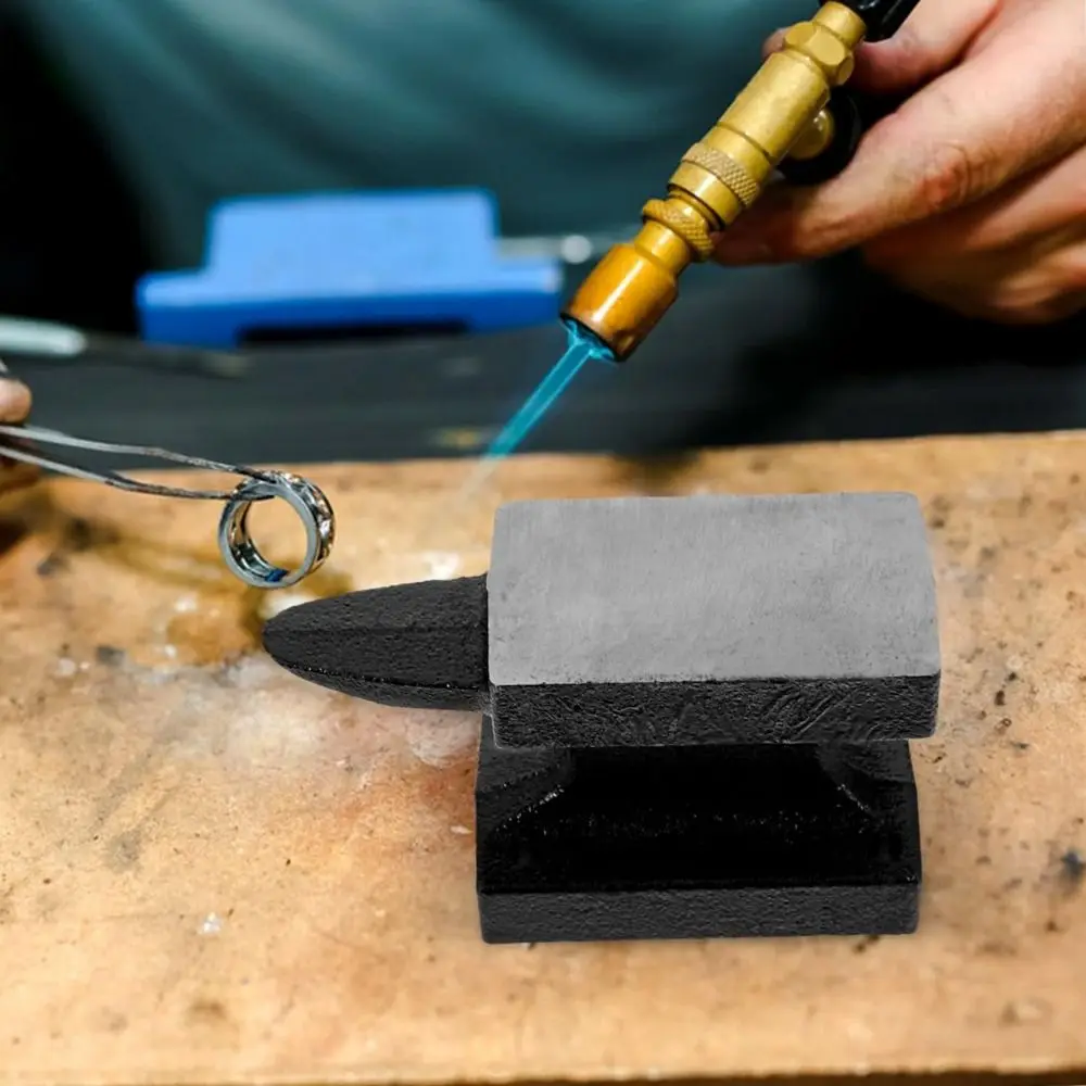

Portable Blacksmith Anvil Polished Cast Iron Sturdy Tool Jewelry Repair Horn Extra Large Feet Mini Base DIY Pad Metal Flattening
