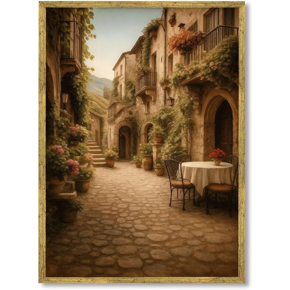 

Картина на холсте «Сцена в деревне»: Элегантный деревенский стиль, настенное искусство, декор для дома, украшение для гостиной и столовой