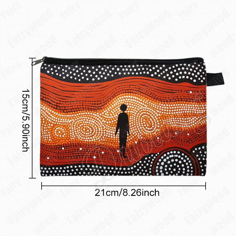 Australian Aboriginal Dot Print Cosmetic Case Indigenous Cultural Art Makeup Bag Lipstick Phone Storage Pouch Women Wash Bag