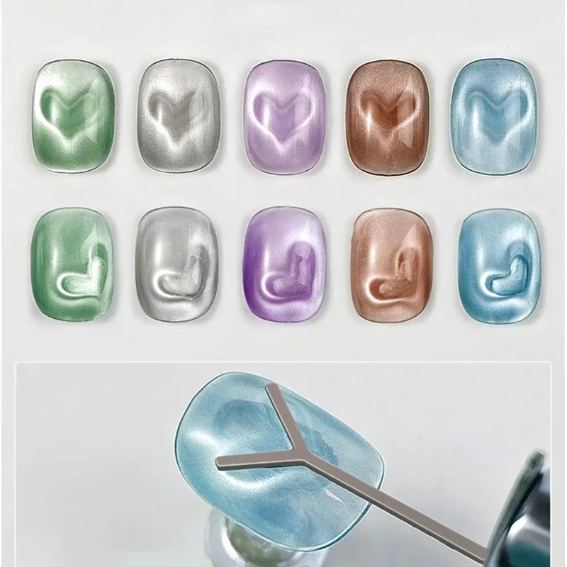 TSZS 1 stks schattig konijn vormige cat eye magneet gevouwen multifunctionele y-vorm cat eye nagel magneet manicure tool