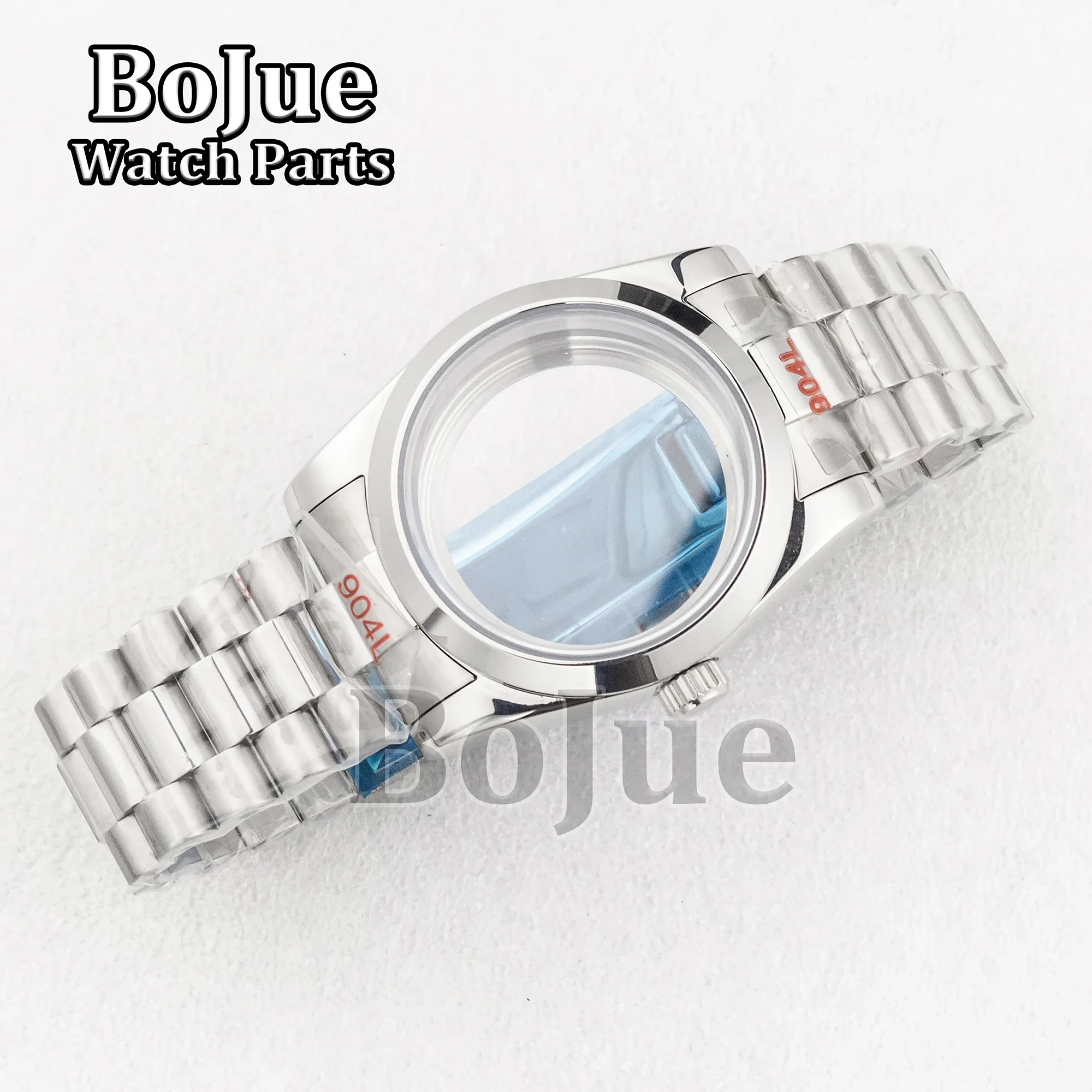 

For Datejust Solid Stainless Steel Watch Case Presidential Strap Bracelet Watch Band Sapphire Glass fit nh35 nh36 Movement Dial