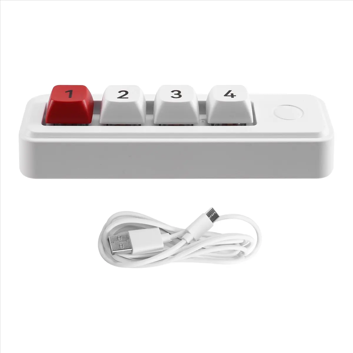DT75BG RGB Mechanical Gaming Keyboard -Macro Programmable 4 Keys,Ergonomic Wired Design for PC/Desktop Gamers 816B 4 Keys White