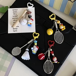 Sanrio Hello Kitty Cartoon Pendant Badminton Golf Ping Pong Sports Series Cartoon Cute Keychain Creative Pendant Decoration Gift