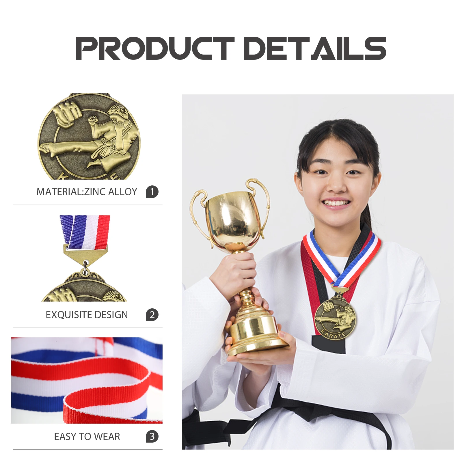 

Karate Medal Zinc Alloy Metal Award Medals For Judo Competition Small Race Medal Decorative Martial Art Trophy Team Sports