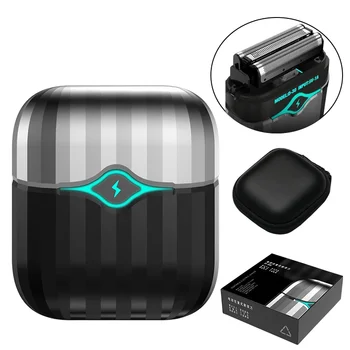 남자를위한 최신 AI Intelligen 왕복 면도기 전문 휴대용 여행 전기 면도기 미니 트윈 수염 칼 트리머