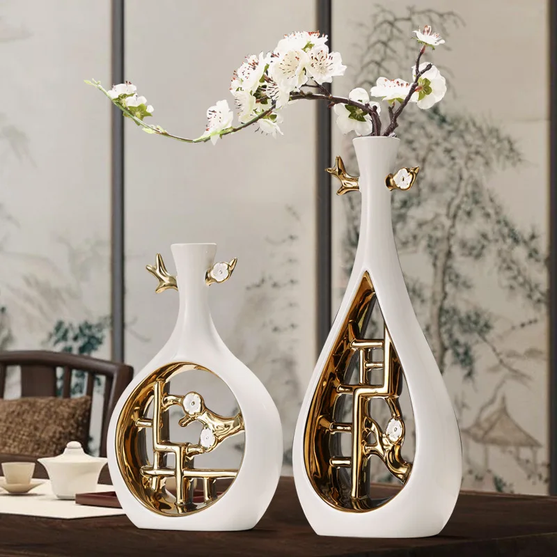 

Chinese ceramic flower vase, light luxury style, home foyer, TV cabinet, Bo Gu shelf, decorative crafts and ornaments