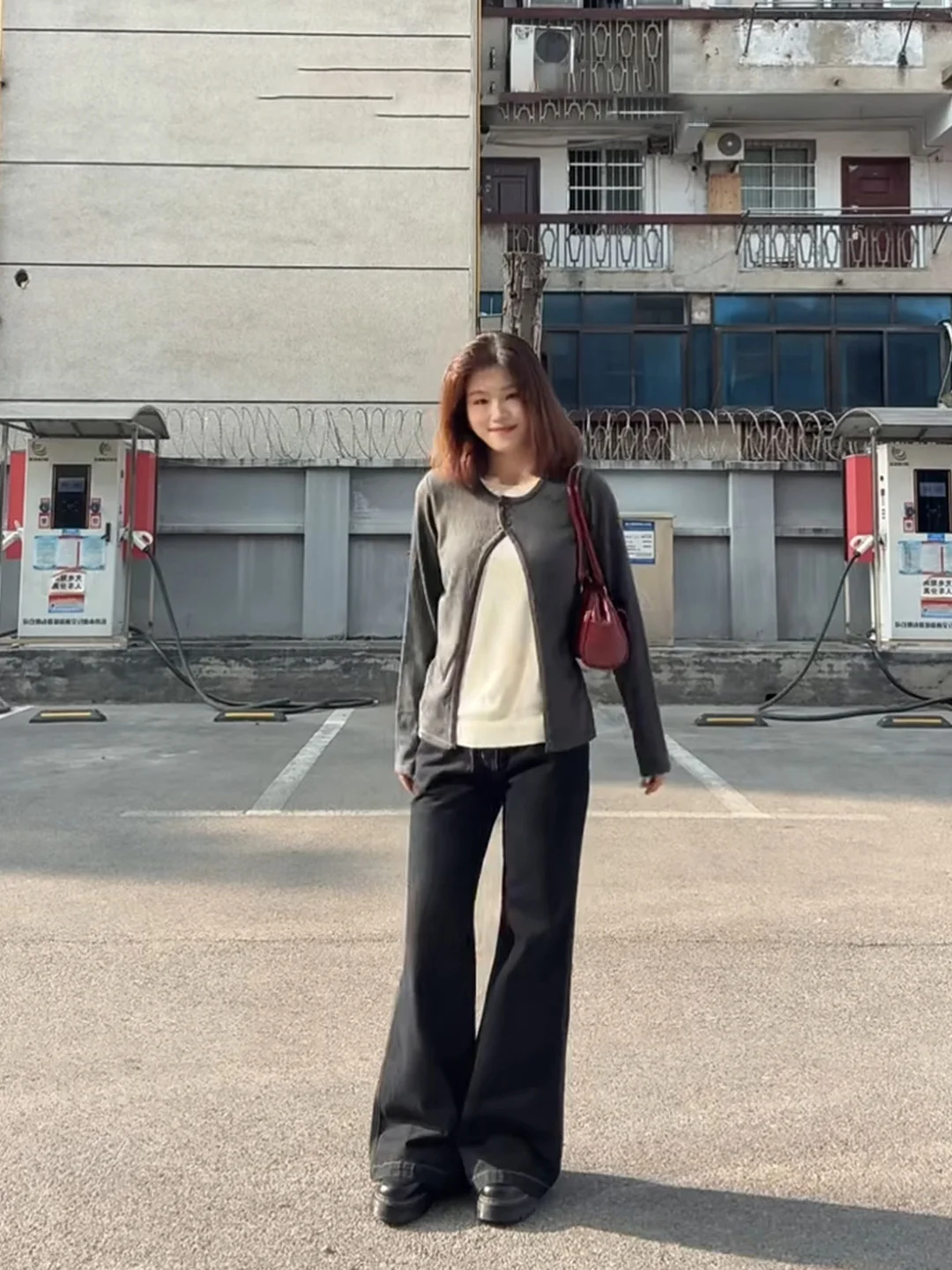 Korean Style Minimalist Color Block Sweater Jacket Women's Autumn New Lazy Versatile Slimming Knitwear Top Fake Two-Piece