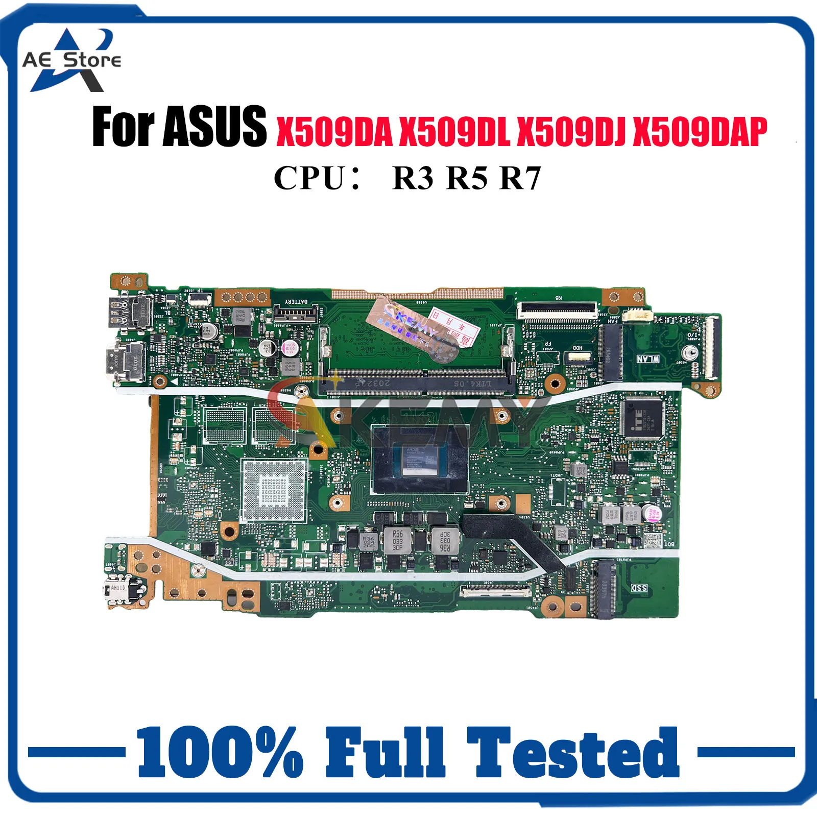 

X509DA Laptop Motherboard For ASUS FL8700DA X509D X509DJ X509DL M509D X509DAP D509D M409D D409D Y5200D Mainboard W/ R3 R5 R7 CPU