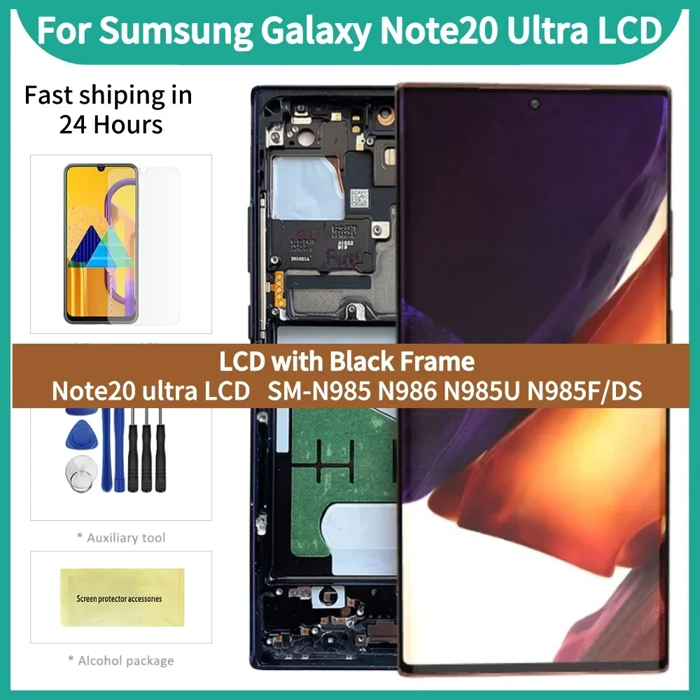 

AMOLED LCD screen for Samsung Galaxy Note 20 ultra, sm-n985, n985f, n986, touch screen, digitizer assembly