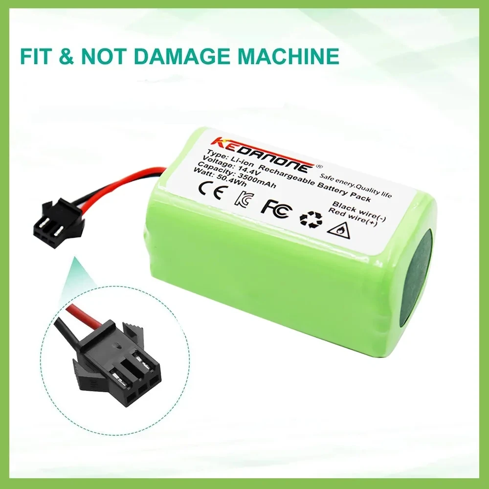 14.4V 2600mAh Lithium Battery for ILIFE A4 A4s V7 A6 V7s Plus Robot Vacuum Cleaner ILife INR18650 M26-4S1P Full Capacity