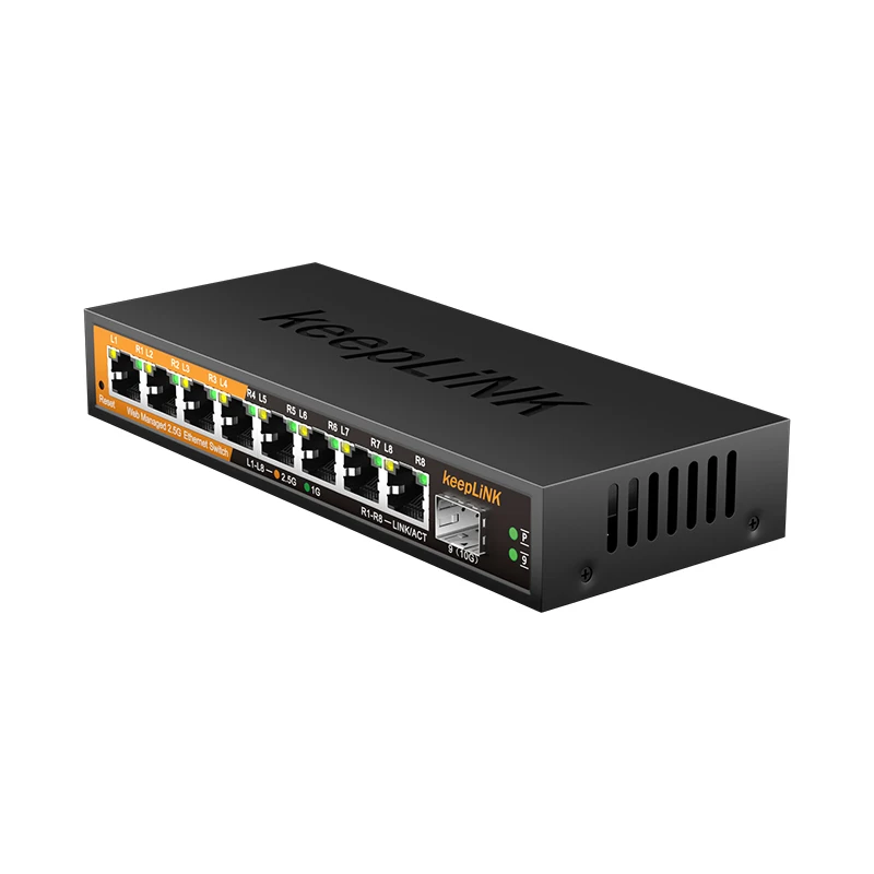 KeepLink 9-Port Multi-Gigabit Web-Managed Switch with 8-2.5Gb RJ45 and 1-10G SFP+