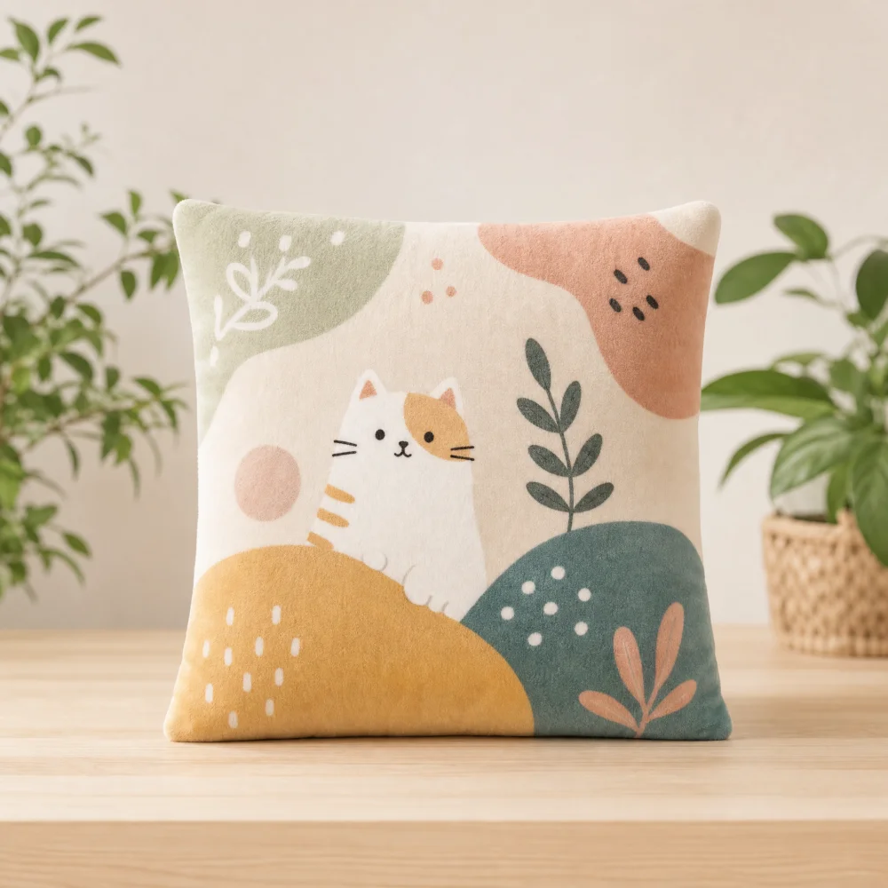 Double Sided Vivid Print Cozy Cushion Cover, Beautiful Throw Pillow Case for Balcony Apartment,  Bridal Gift