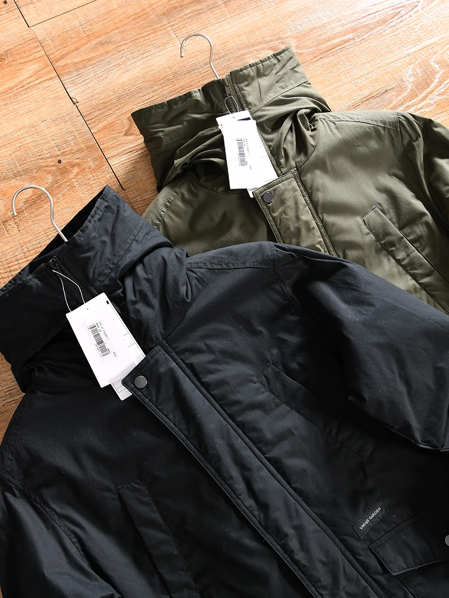 Men's Outdoor Casual Hooded Parka Jacket Thickened Cotton Warmth Polyester Filling Standard Fit Long Sleeve Zipper Closure So...