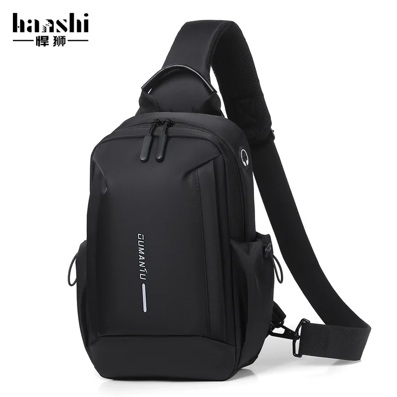 Men's fashion chest bag travel women crossbody multi-function large capacity shoulder bag commuting light chest bag