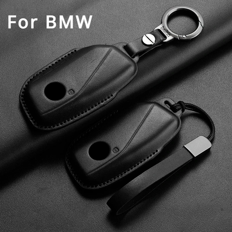 Leather Car Remote Key Case Cover Shell For BMW 7 Series G70 G09 XM U06 G81 M3 2023 i7 X7 G07 LCI iX I20 X1 U11 Protector Fob