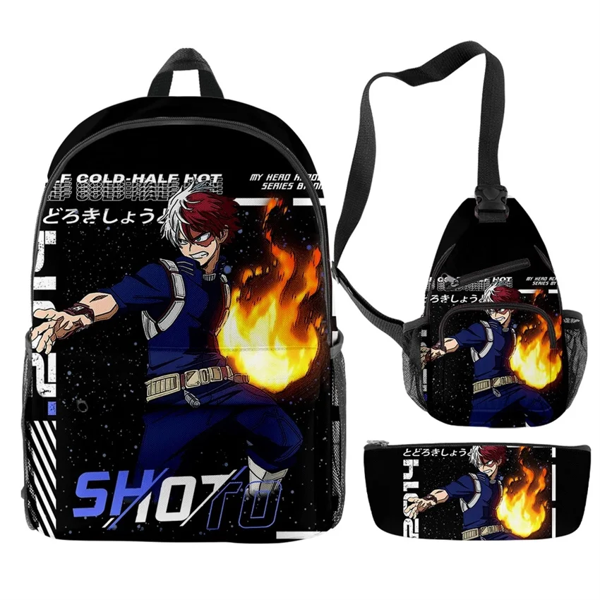 Classic Fashion Anime My Hero Academia 3D Print 3pcs/Set pupil School Bags Trendy Travel Laptop Backpack Chest Bag Pencil Case