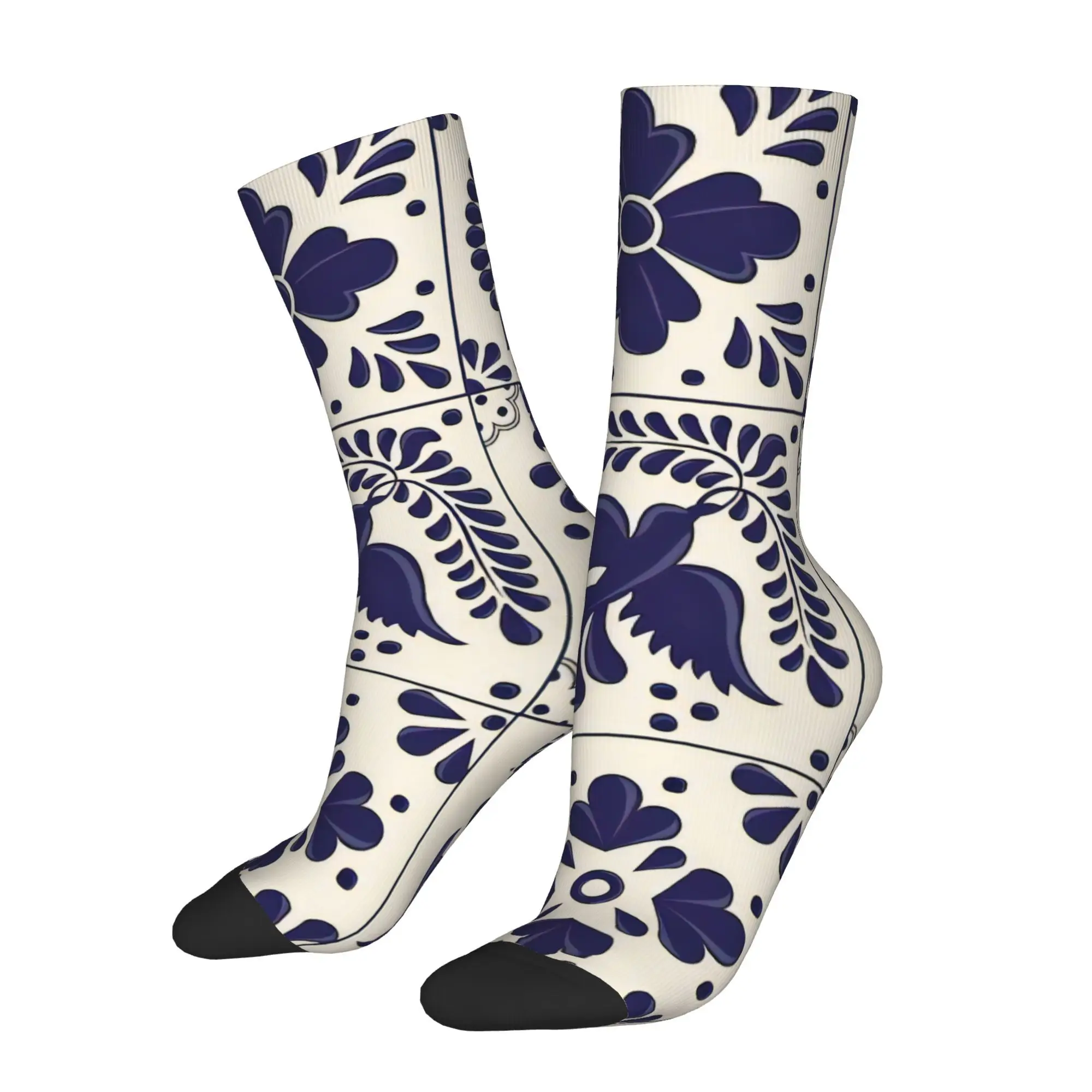 

Mexican Dead Flower Pattern Men Novelty Athletic Socks Cycling Design for All Seasons