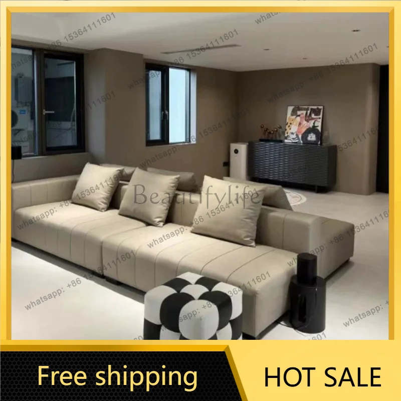 Luxury Lawrence Couchs Deluxe Double-sided Leather Sofa Module Living Room Sofas