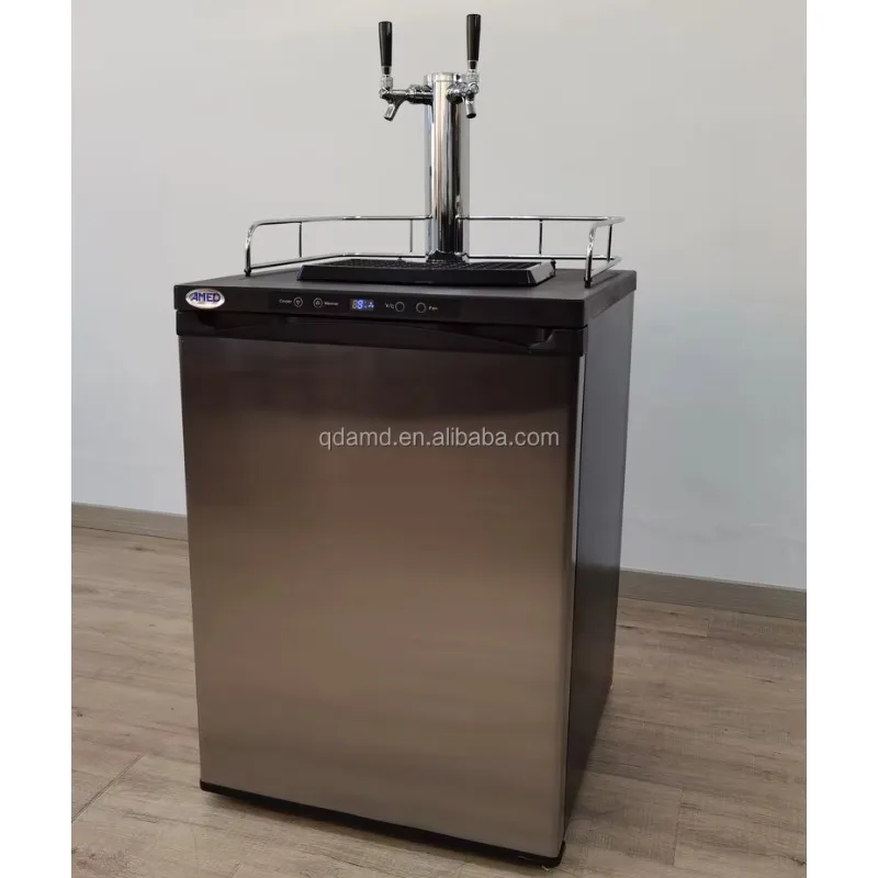 24 Inch Wide Commercial Portable Stainless Steel Kegerator Refrigerator Beer Cooler Dispenser Fits Full Size Beer Kegs