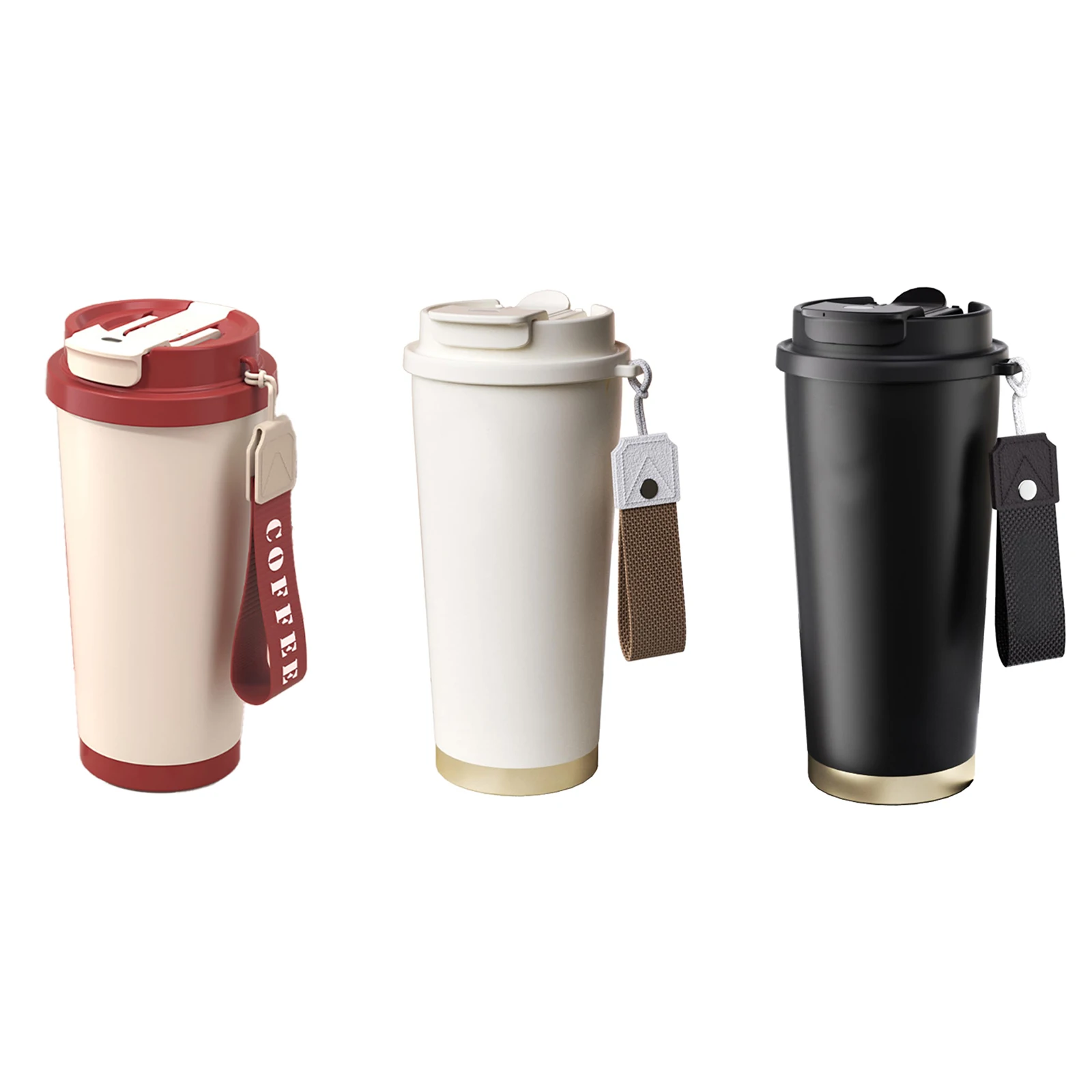 

Portable Ceramic Thermos Coffee Cup Mug with Lid Straw Warm Hot Cold Water Ice Cola Insulated Thermal Travel Office Outdoor