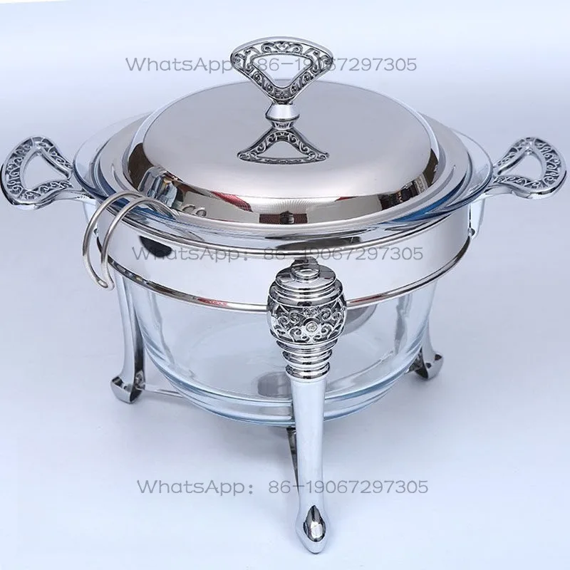Hotel Restaurant Clubhouse Hotel Candle Heating Alcohol Open Furnace Glass Soup Pot Bowl Household Tableware Dry Boiler