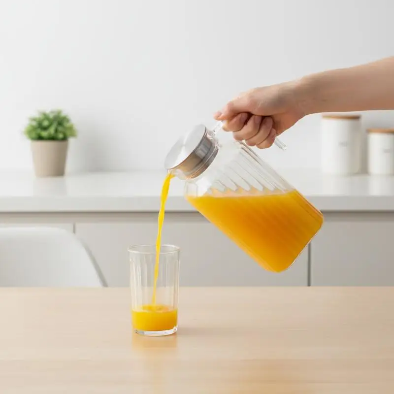 Water Juice JUG Pitcher Plastic Transparent Bottle For Storing Fresh Juices And Drinks For Kitchen Fridge Drink Storage Pot
