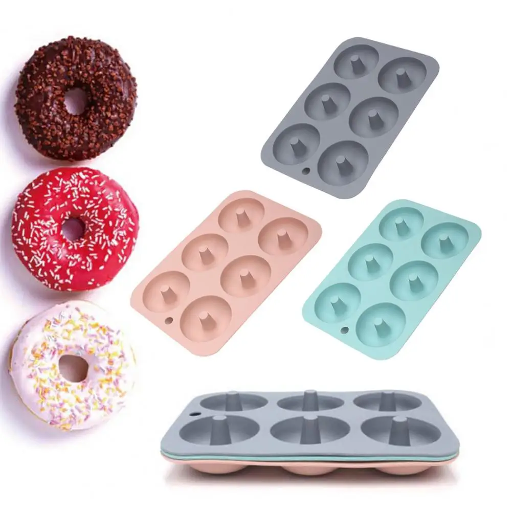 

Silicone Donut Mold for 6 Doughnuts Non-stick Bagels Baking Pan Heat Resistant 6 Cavity Doughnut Trays for Cake Biscuit Bagels 9