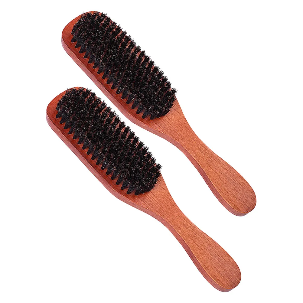 

2Pcs Solid Wood Hair Combs with Natural Boar Bristles Gentle Scalp Massage Brush for Curly Fine Thick Hair Home Salon Travel Use