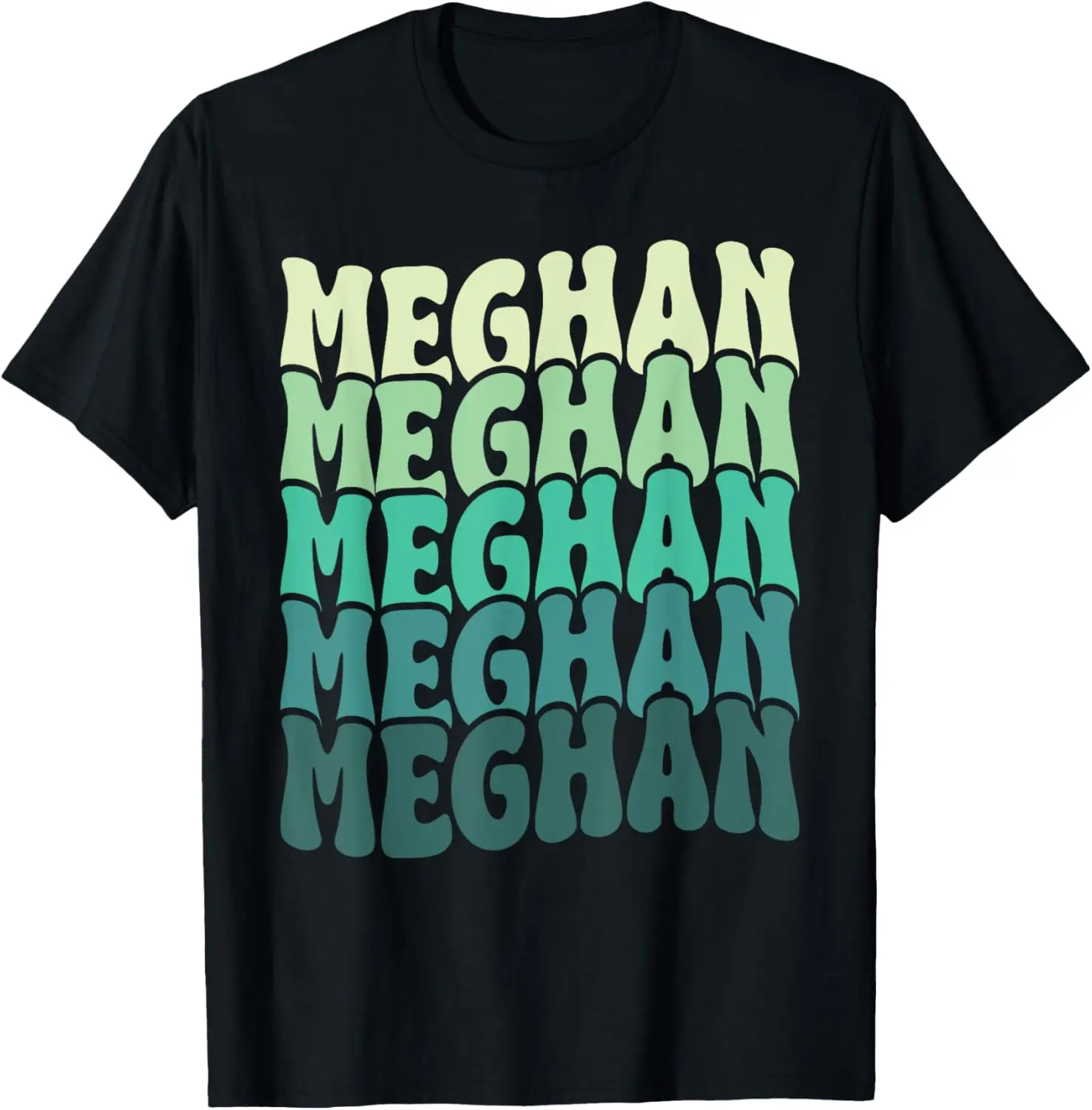 Personalized Name Meghan I Love Meghan Groovy 80's T-Shirt