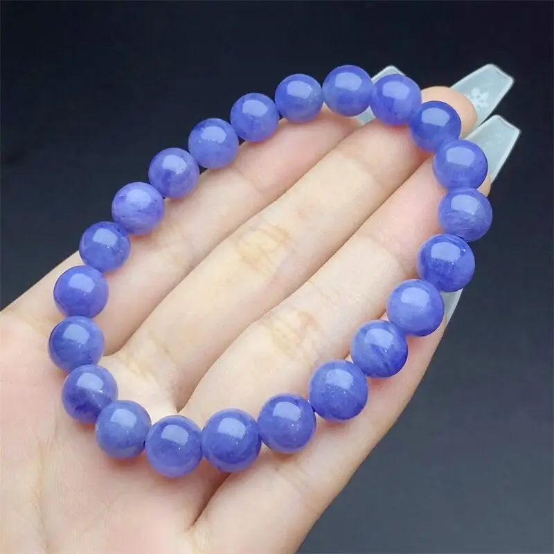 8MM Natural Tanzanite Bracelet Fashion Gemstone Crystal Jewelry For Women Healing Bohemia Holiday Gift 1PCS