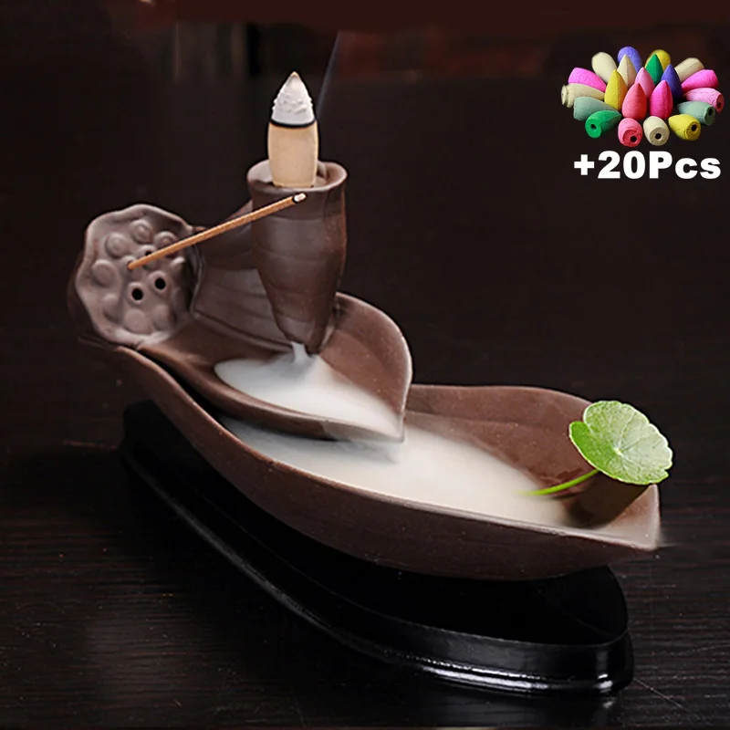 

Incense Creative Home Furnishing Multi-functional Ceramic Backflow Incense Burner Personality Ashtray Incense Stick Holder