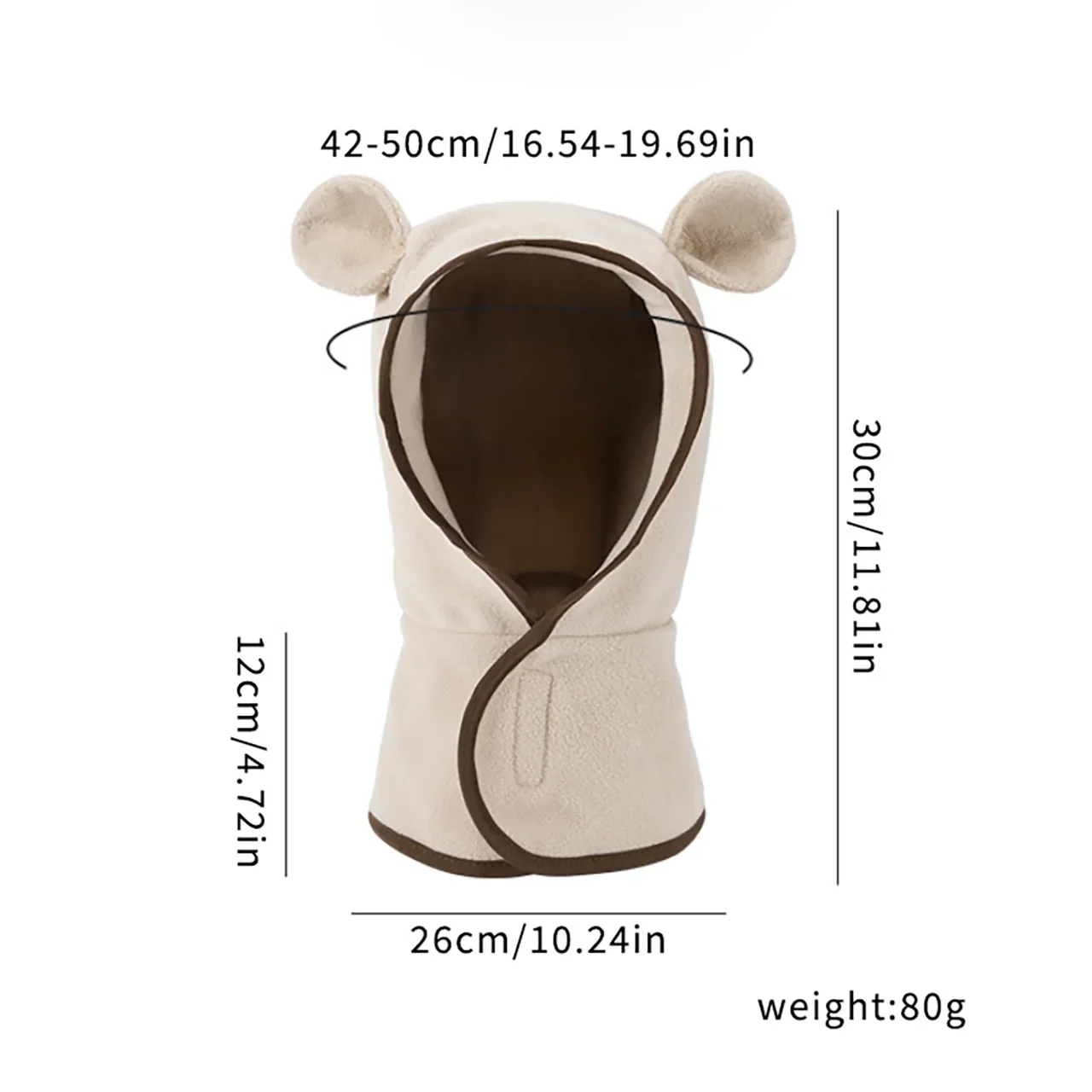 Inverno quente bebê uma peça cachecol chapéu bonito meninos meninas boné de proteção de orelha gorro à prova de vento velo criança crianças chapéus com capuz