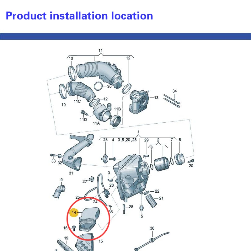 4F0129739B for Audi A6 C6 2.4 2.8 2005-2011 Corrugated pipe of air inlet pipe of automobile air filter pipe 4F0 129 739B