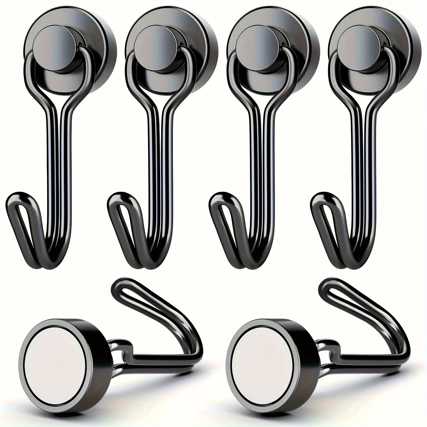 3/6/12/20 Stück schwarze magnetische Haken, robuste magnetische Aufhänger, extra starke Magnete mit Haken zum Aufhängen, widerstandsfähige Basis