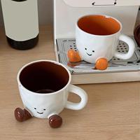 Ceramic Coffee Cup Water Cup with Feet Cute Decorative Coffee Beverage Mug for Photographers Men Women Kids Birthday Christmas