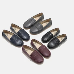 AP8-004 Garçons Et Bol Mocassins Pour L'école En Cuir Qualité Nouveau Gris Bleu Noir Enfants Chaussures Tendance Chaude Pour L'automne Belle