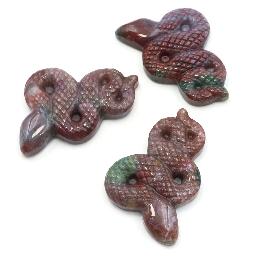 

2'' Natural Stone Crystal Snake Statue Quartz Carved Gemstone Animal Figurine Crafts Reiki Healing Home Decoration Ornament Gift
