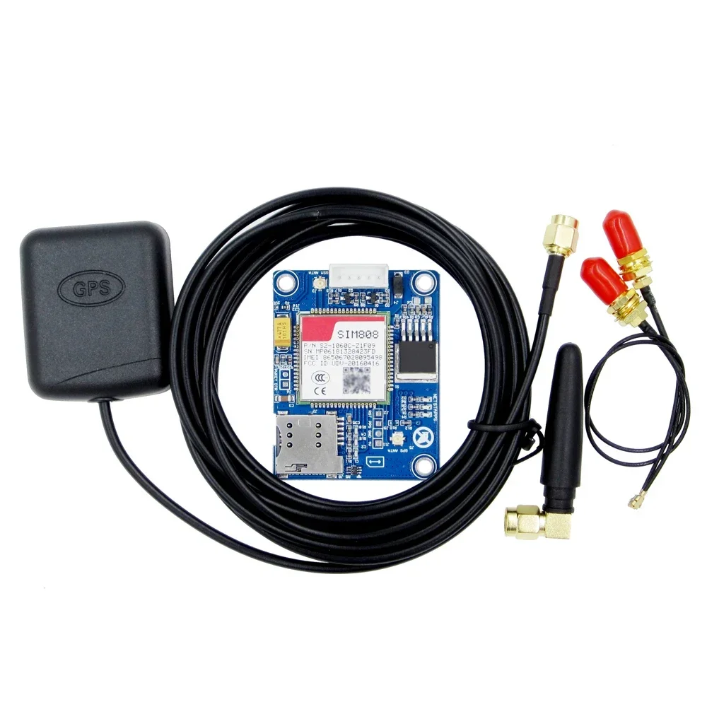 Módulo SIM808 en lugar de SIM908 GSM GPRS Placa de desarrollo GPS IPX SMA con antena GPS para Raspberry Pi