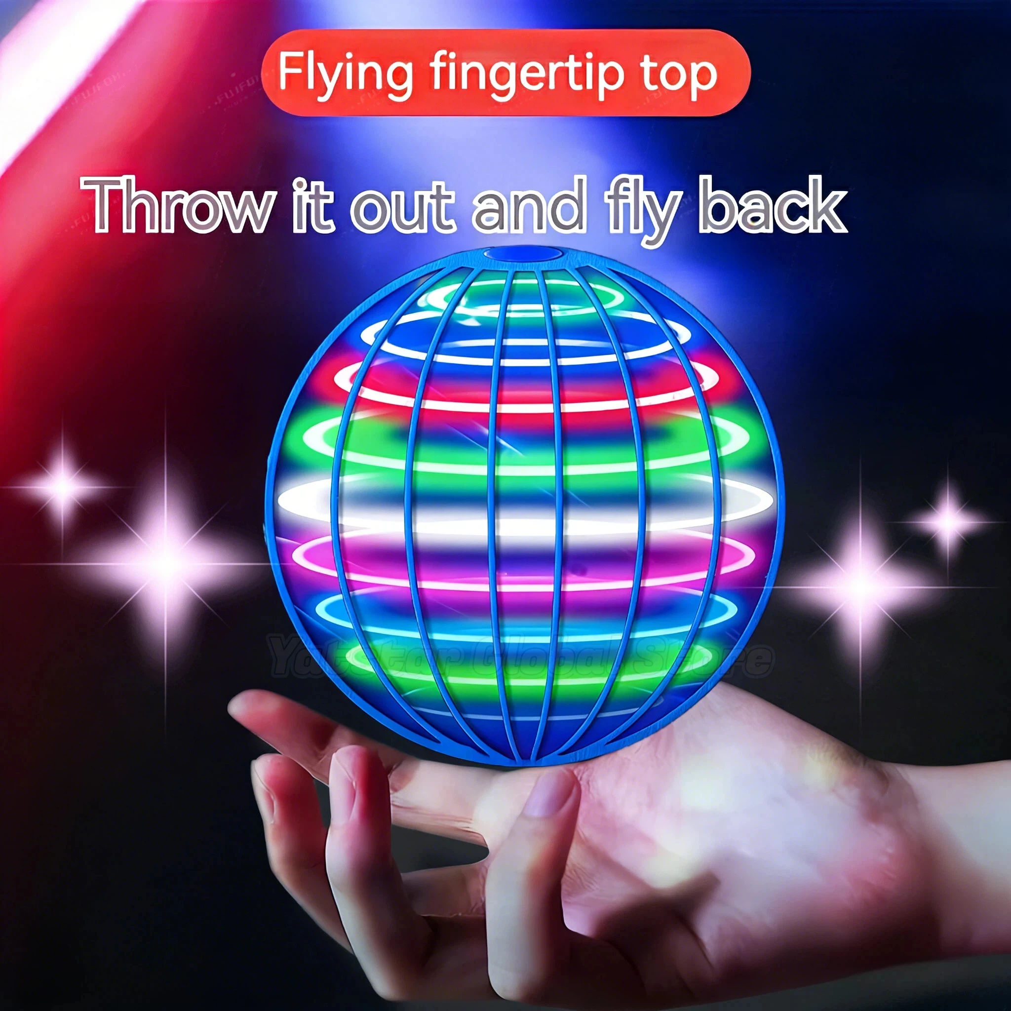 Vliegende Orb Bal 2026 Geüpgraded, Handbediende Boomerang Spinner met LED Verlichting, Mini Drone Hover Bal Speelgoed Verjaardagscadeaus - afbeelding 2