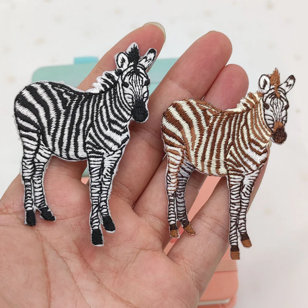 Tiger Giraffe Elephant Embroidered Patches For Clothing Parches Termoadhesivos Badges On Backpack Applique On Jeans DIY Sweing