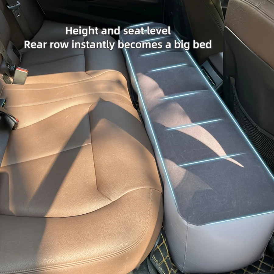 

Inflatable Car Back Seat Air Mattress for SUV & Sedan | Single Person Portable Sleeping Pad with Carry Bag | Quick Inflation PVC