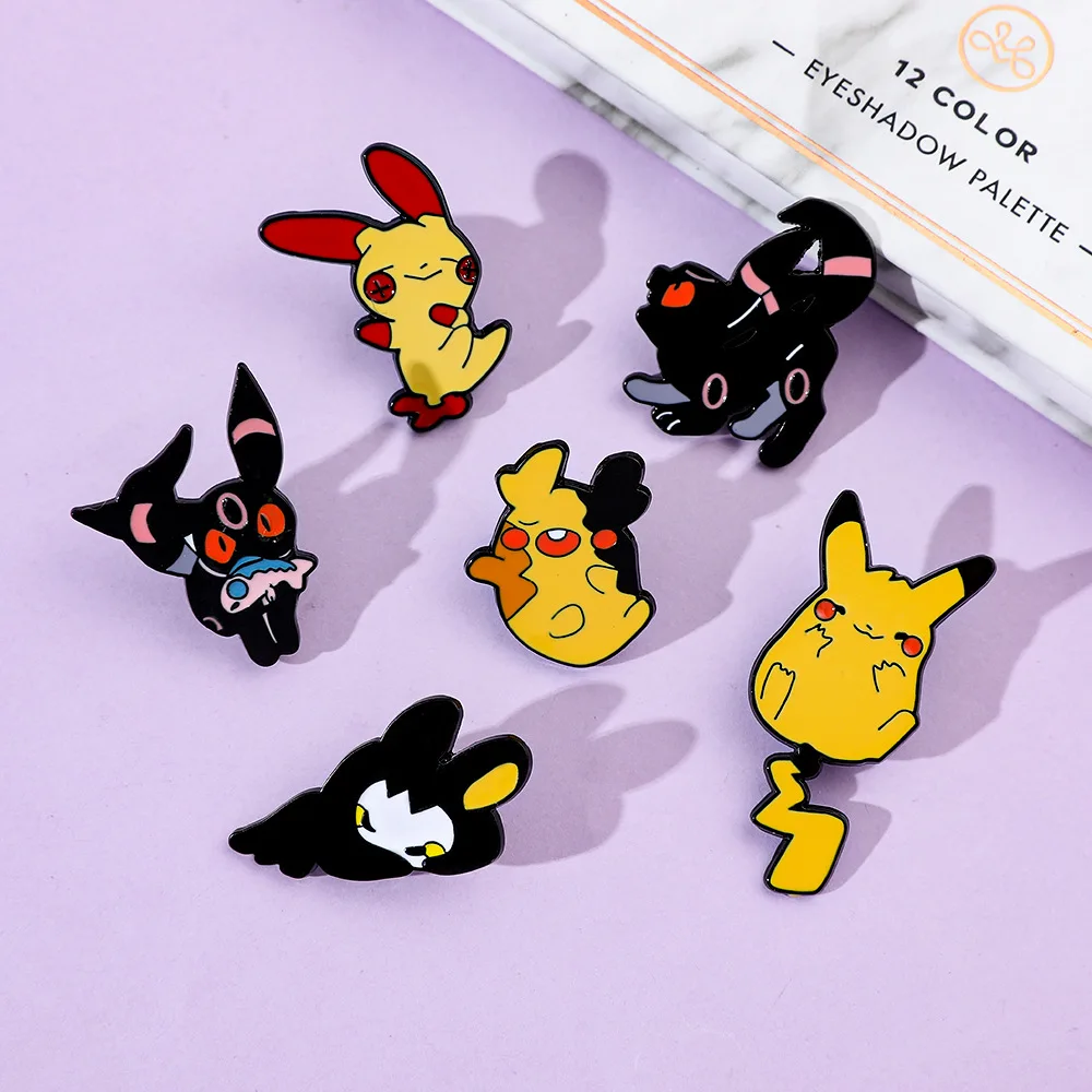 Japanische Anime-Cartoon Pikachu-Serie Emaille-Anstecknadel Kleidungszubehör Geschenk für Fans