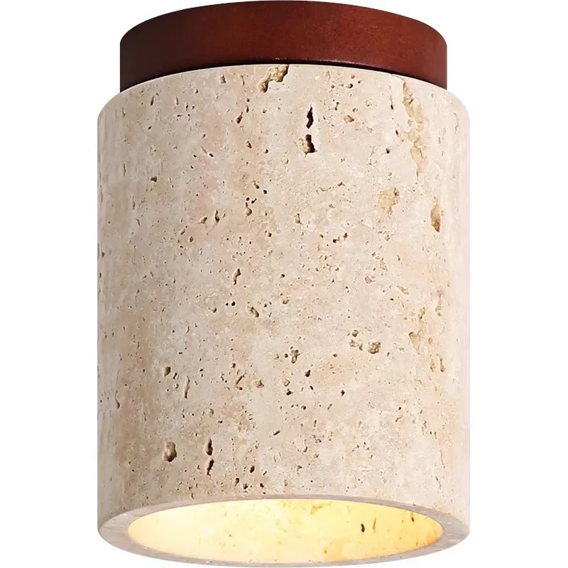 Nordic Creative Yellow Cave Stone Ceiling Lights Japanese Style for Entrance Balcony Corridor Foyer Ceiling Light Room Decor