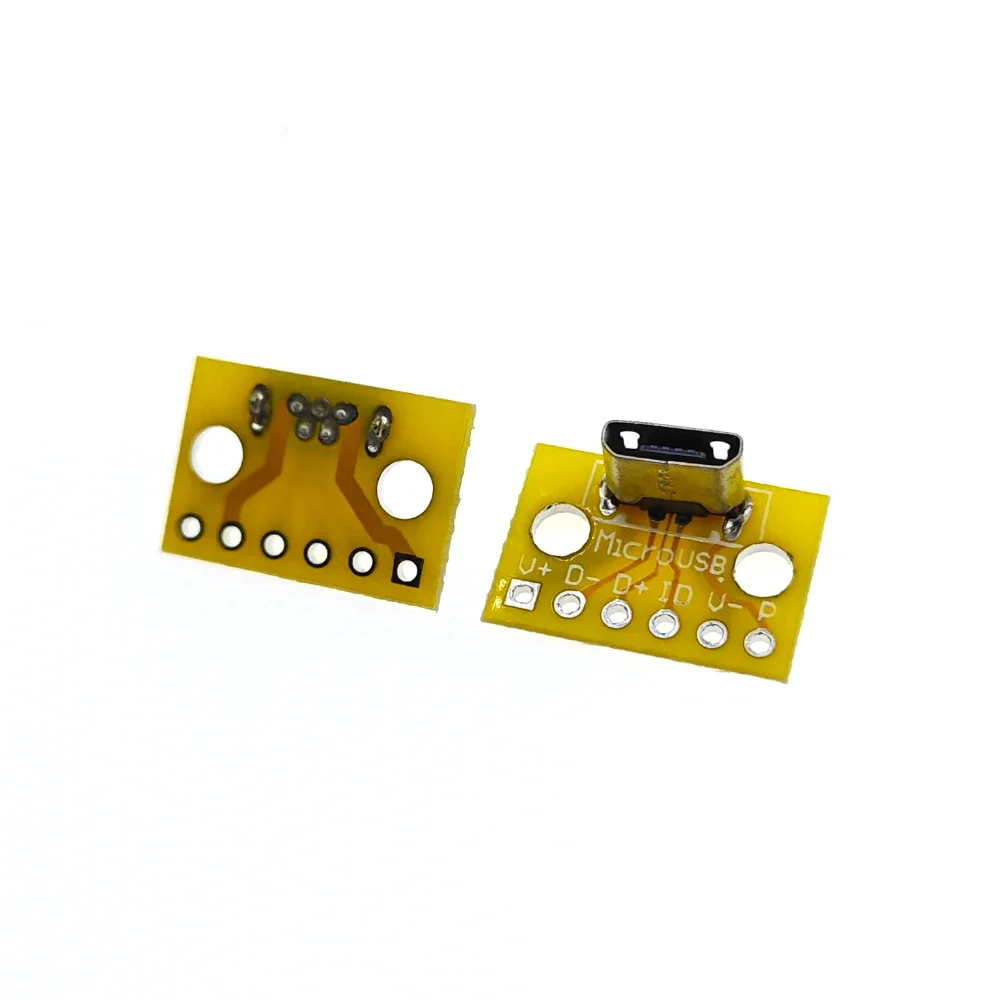 1PCS Vertical USB Micro USB 2.0 Female Head A Connector 2.54mm PCB Converter Adapter Breakout Board 180 Degree Vertical