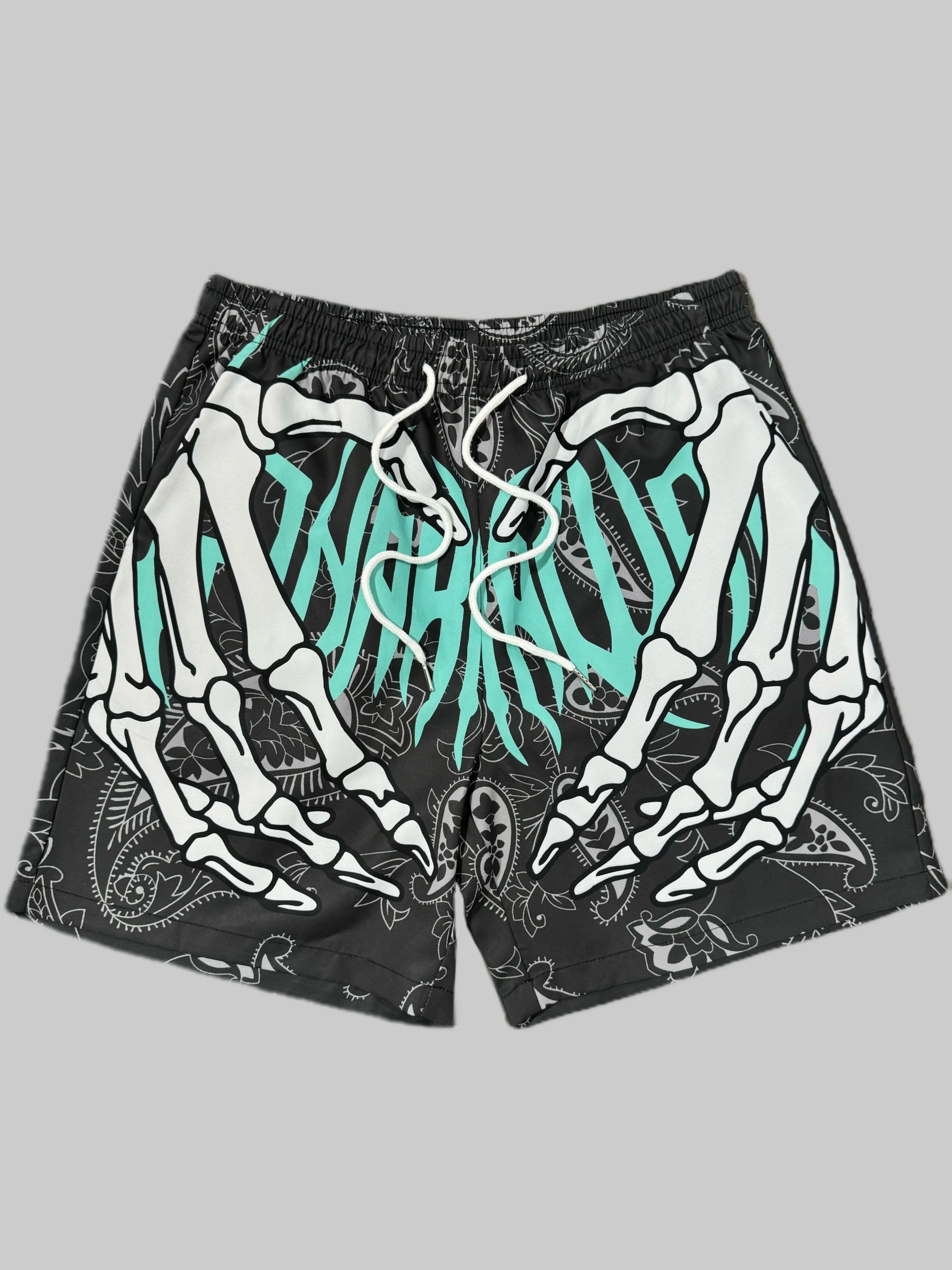 2026 new hot selling 3D printed men's and women's sports fast drying breathable skeleton handprint design beach casual clothing