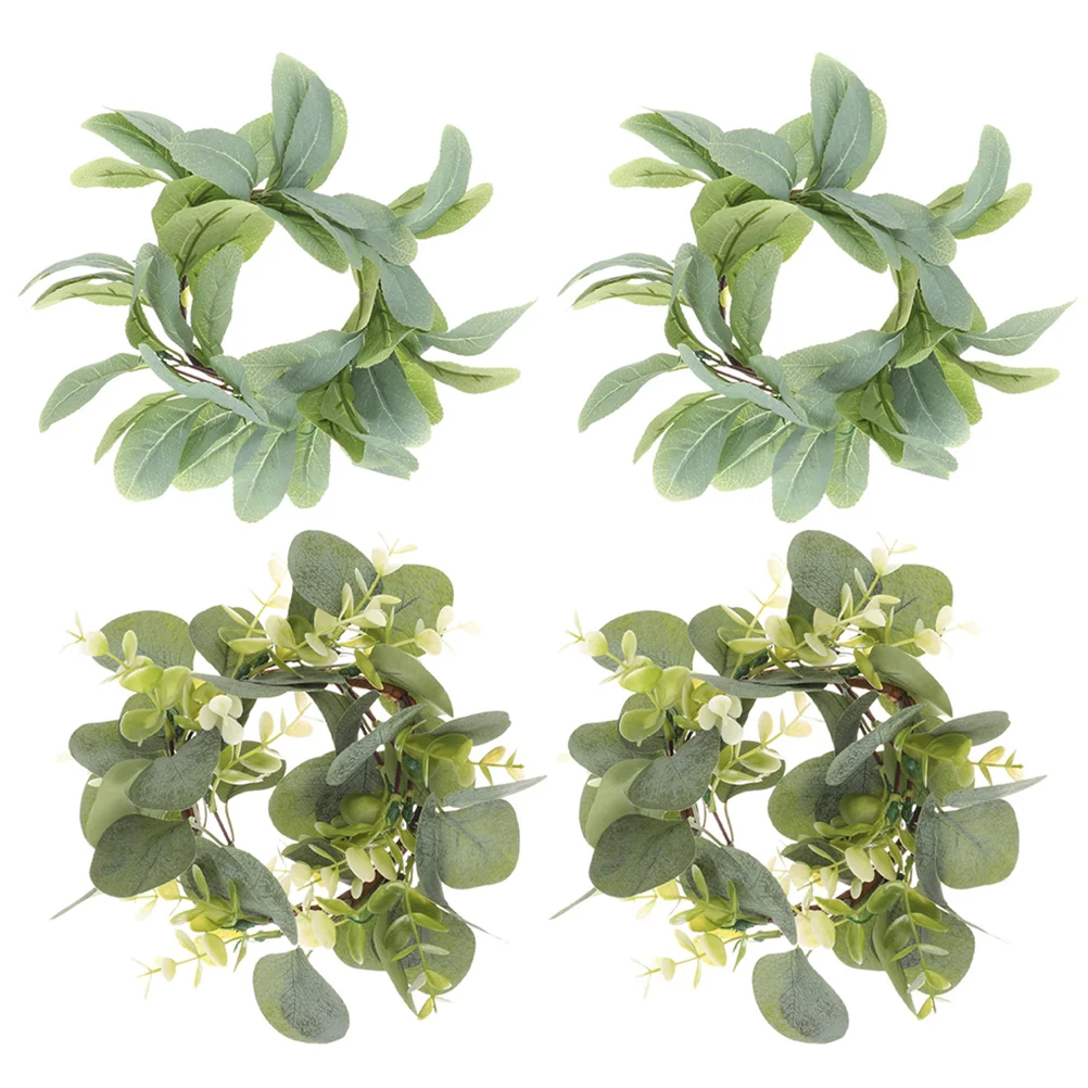 

C Artificial Leaf Wreath Silk Cloth Decorations Festoon RingsC Rings For Pillars Valentine's Day Christmas