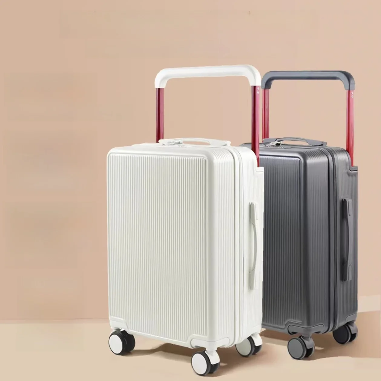 durable-20-inch-luggage-carry-on-suitcase-with-wide-pull-rod-water-cup-holder-universal-wheels-urban-simple-style-abs-pc-mate